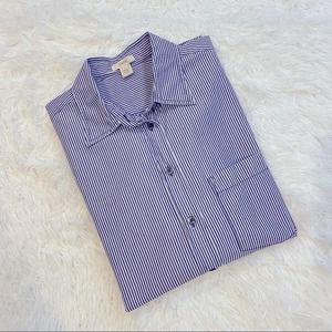 J. Crew His Derby Oversized Boyfriend Fit Striped Button Up Shirt Women’s XS